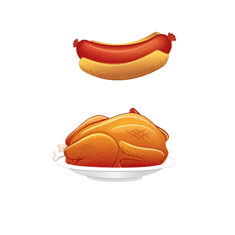 Roast Chicken and Hotdog