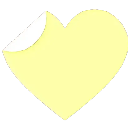 Yellow Heart-Shaped Sticky Note