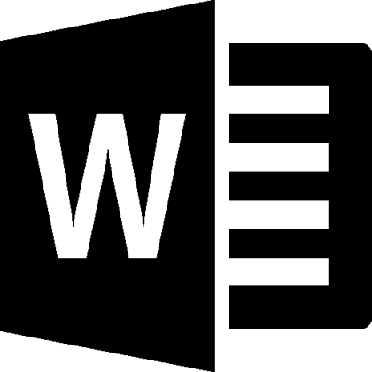 Microsoft Word Black and White Logo