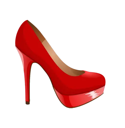 Red High-Heeled Shoe Illustration