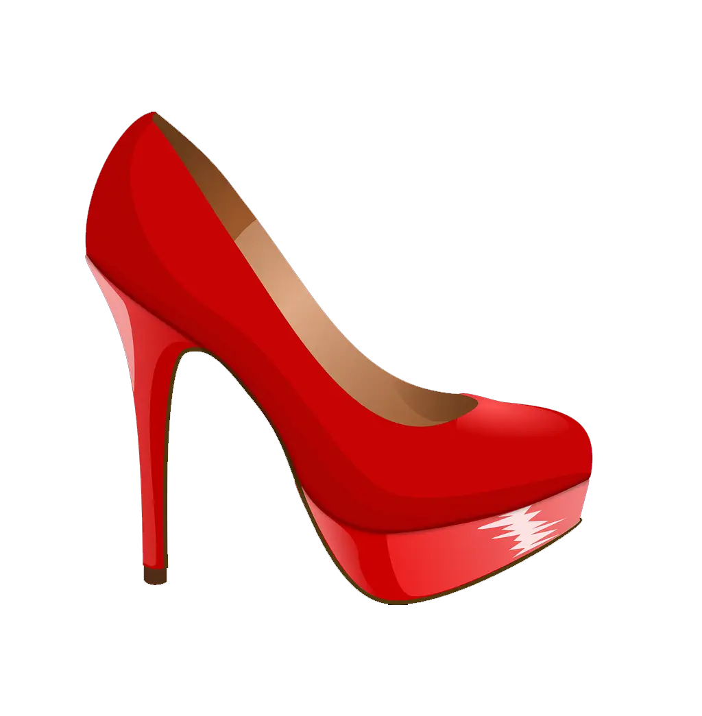 Red High-Heeled Shoe Illustration