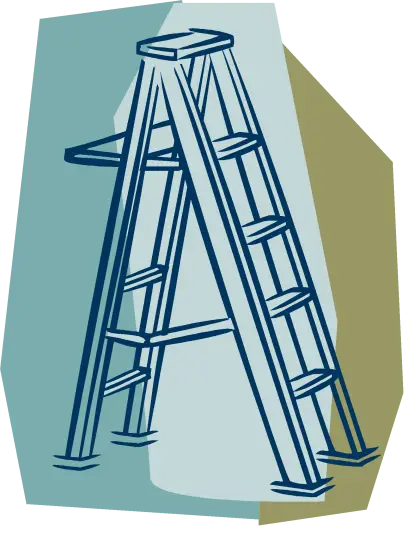 Stylized Ladder Illustration with Abstract Background