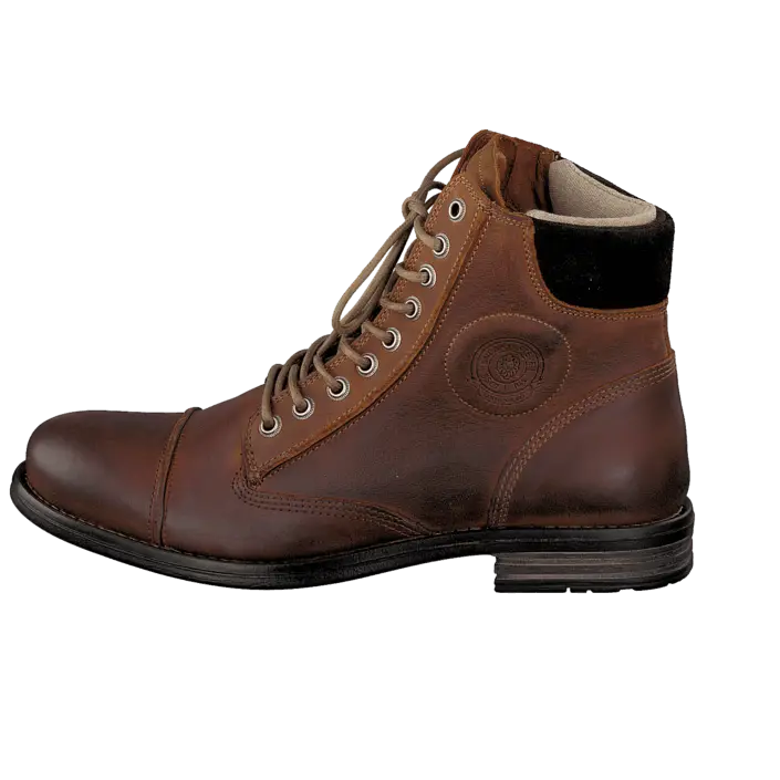 Stylish Brown Leather Boot with Lace-Up Design