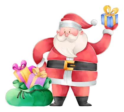 Santa Claus Holding Presents for Christmas