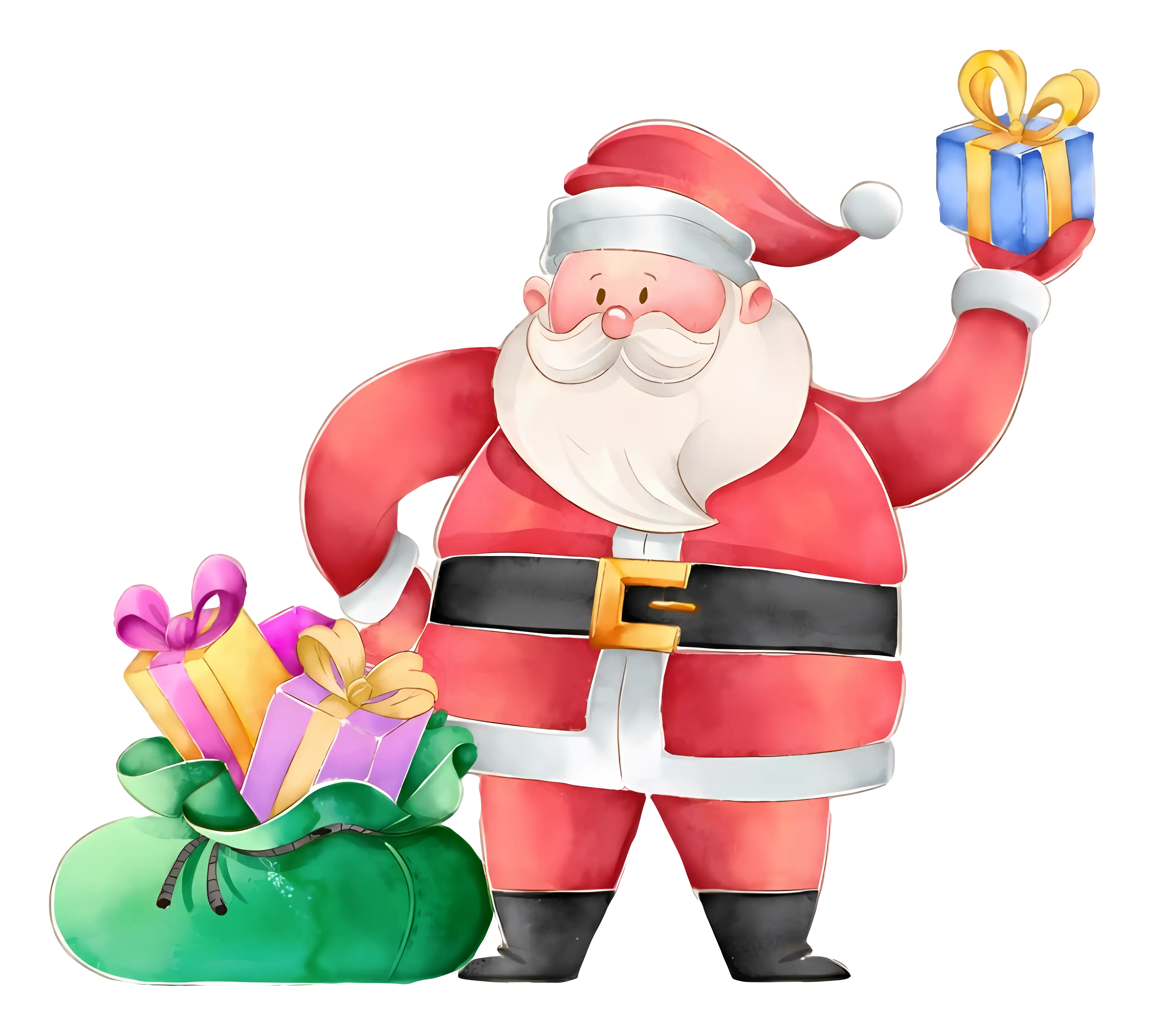 Santa Claus Holding Presents for Christmas