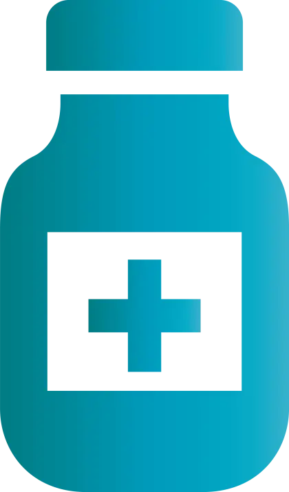 Blue Medical Bottle Icon