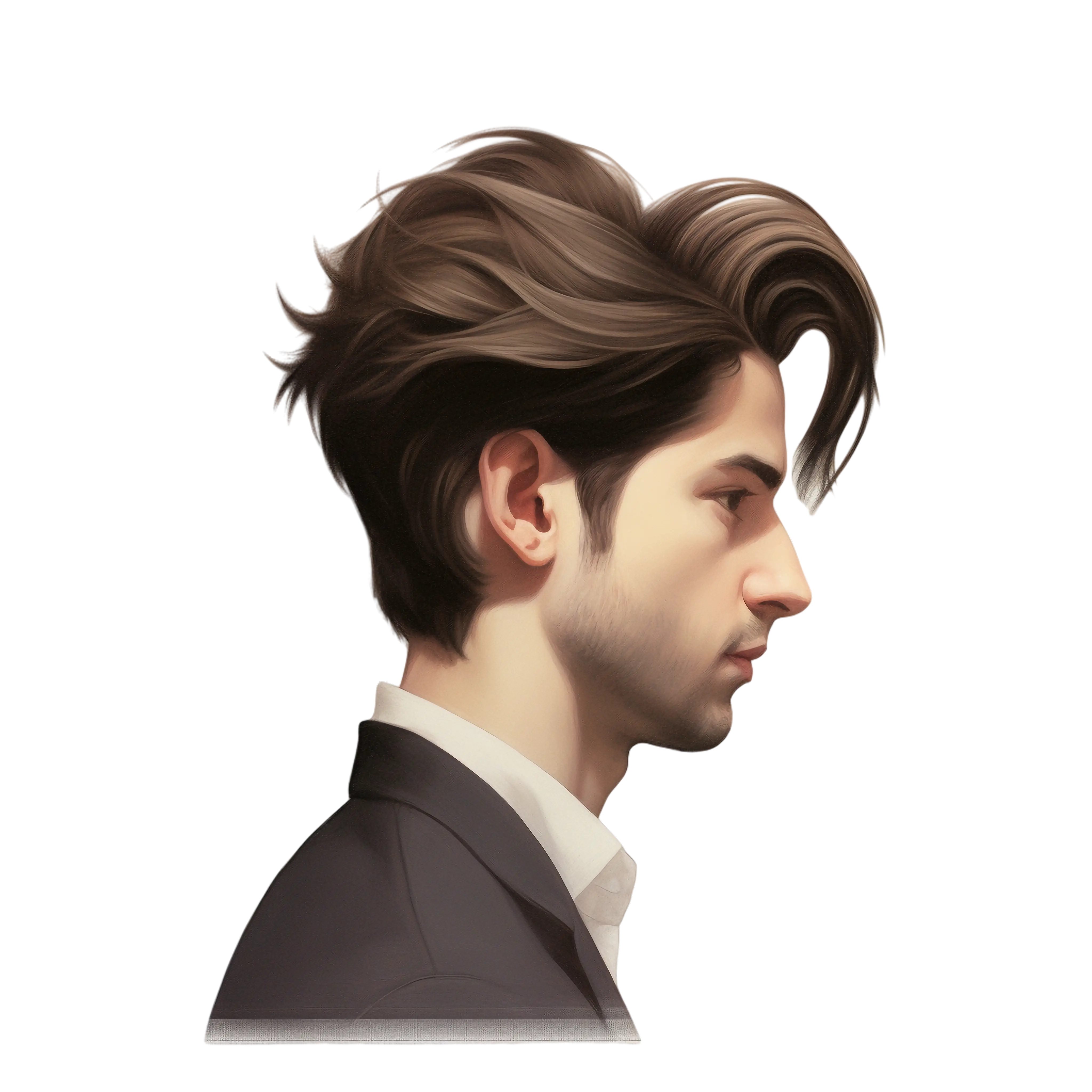 Profile of Man with Brown Hair