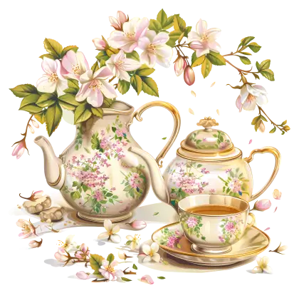 Elegant Floral Tea Set
