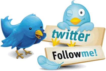 Twitter Bird Graphics with &#039;Follow Me&#039; Signs