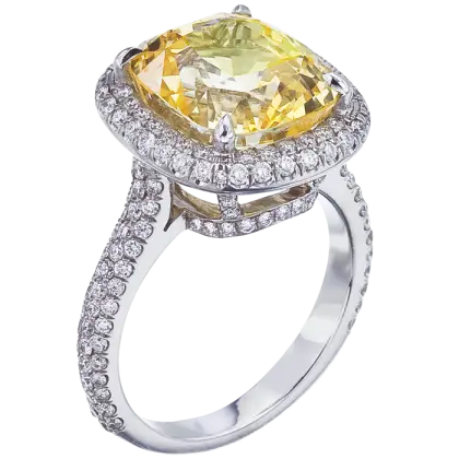 Yellow Gemstone Ring with Diamond Details