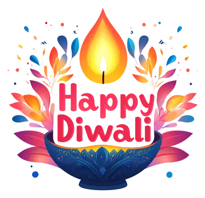 Happy Diwali Greeting with Festive Lamp