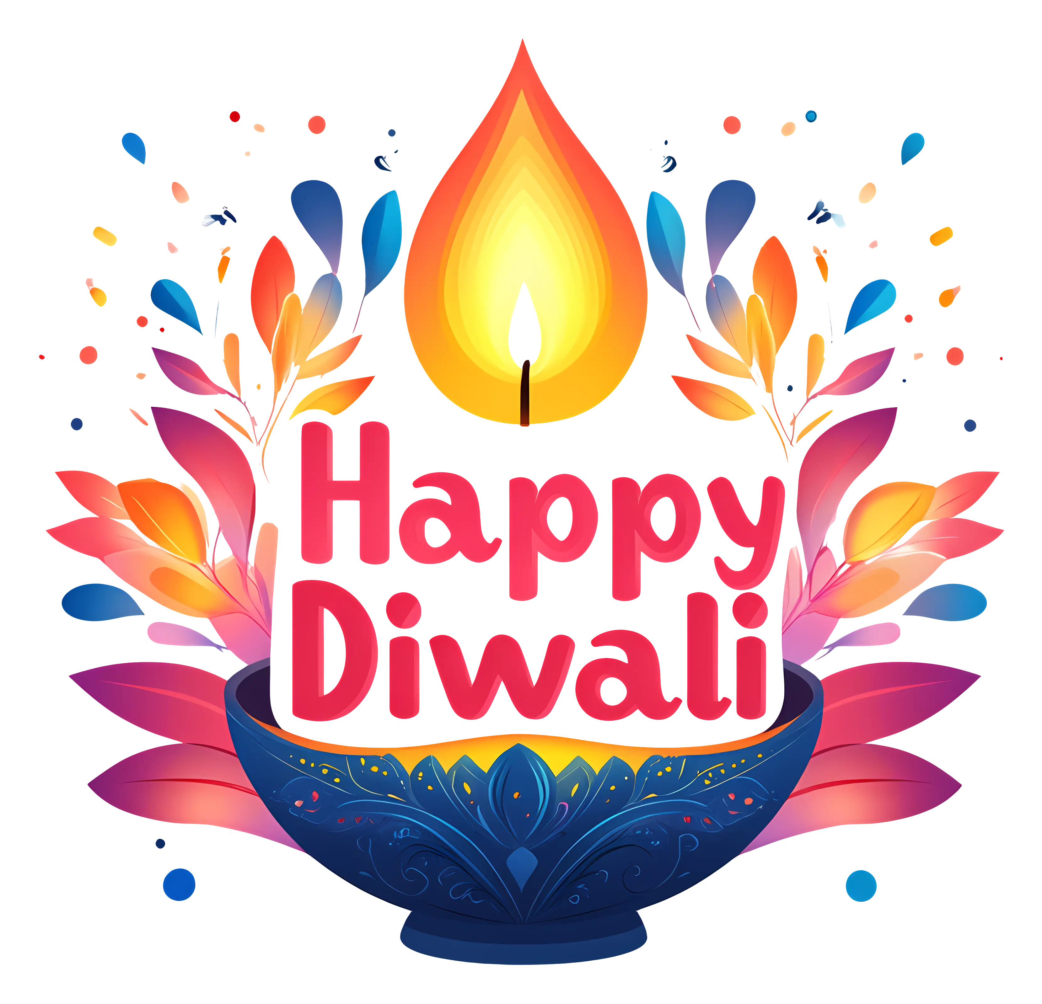 Happy Diwali Greeting with Festive Lamp