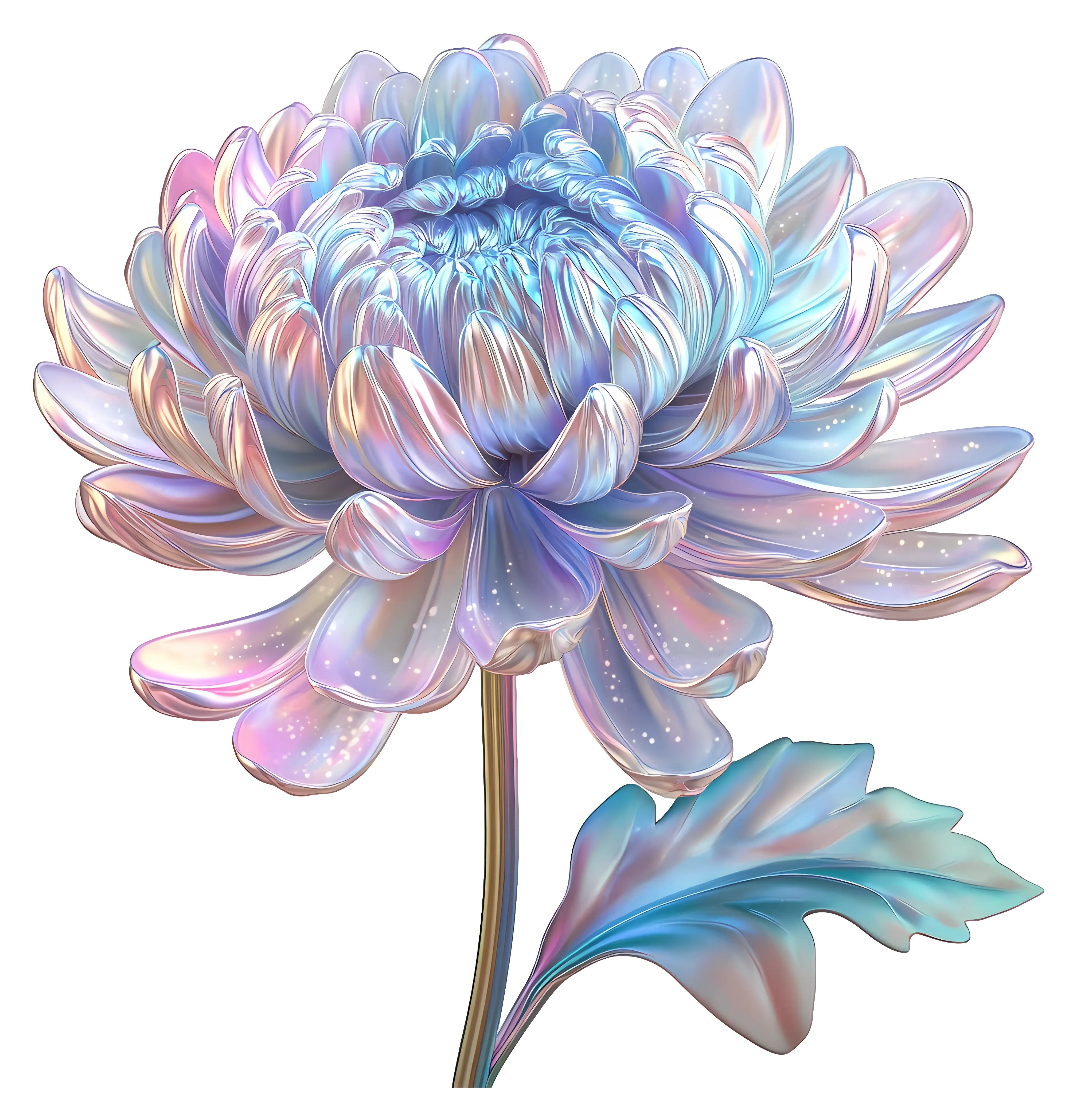 Iridescent Flower with Shimmering Petals