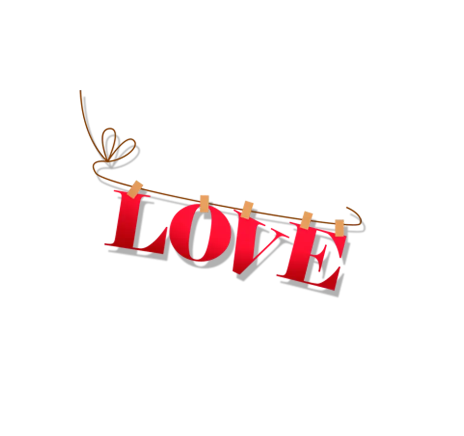 Hanging Love Sign for Valentine's Day