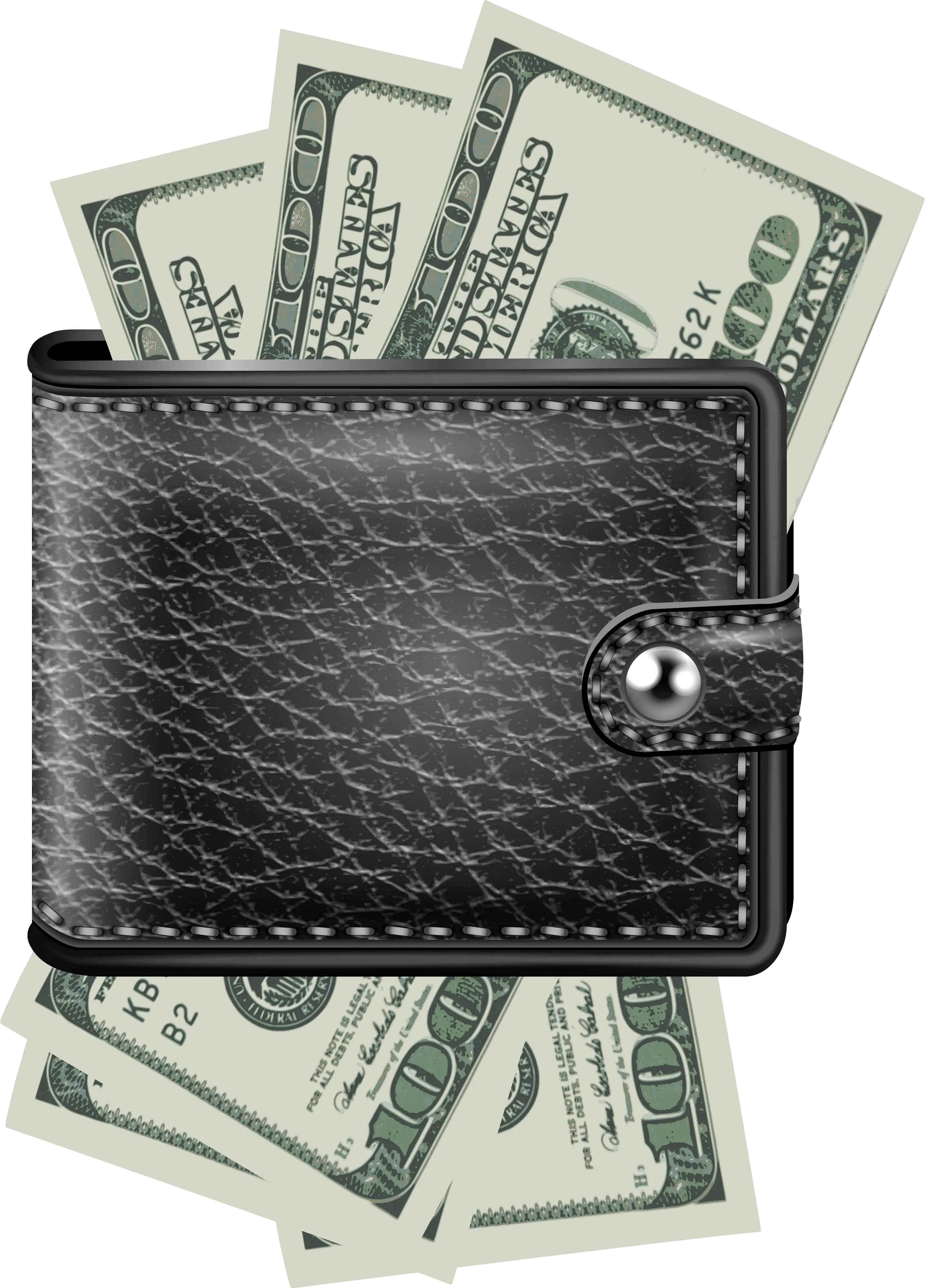 Black Wallet with Dollar Bills