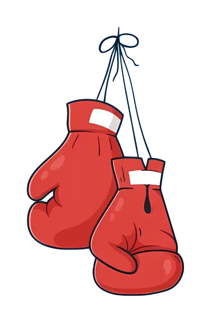 Red Hanging Boxing Gloves for Fighting and Training
