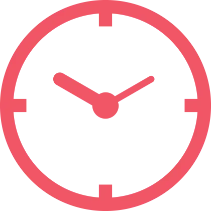Red Clock Icon for Time Representation