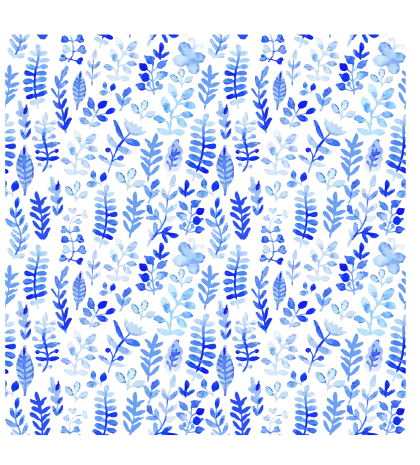 Watercolor Blue Leaves Pattern