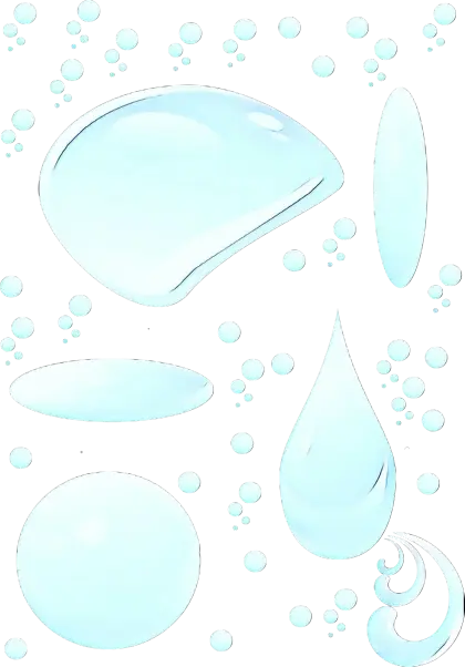 Illustration of Water Droplets in Various Shapes