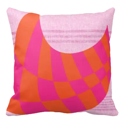 Colorful Cushion with Pink and Orange Pattern