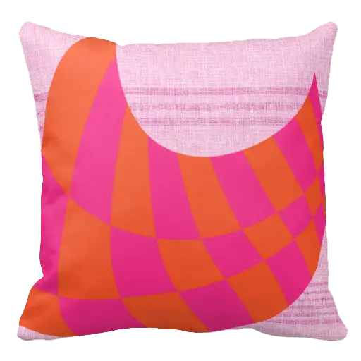 Colorful Cushion with Pink and Orange Pattern