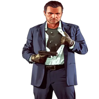 Man in Suit Holding a Gun Cartoon