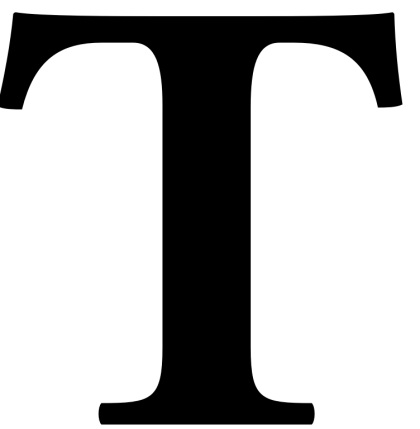 Black Capital Letter T Typography