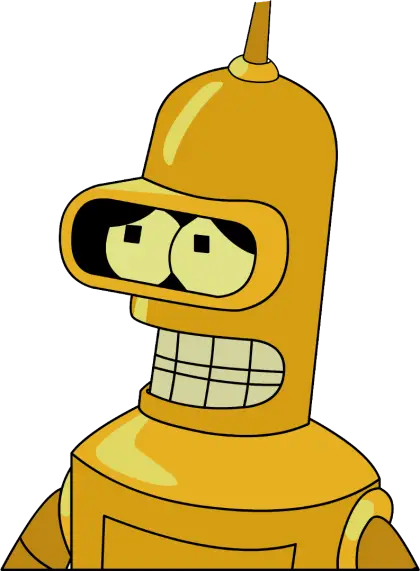 Golden Robot Cartoon Figure