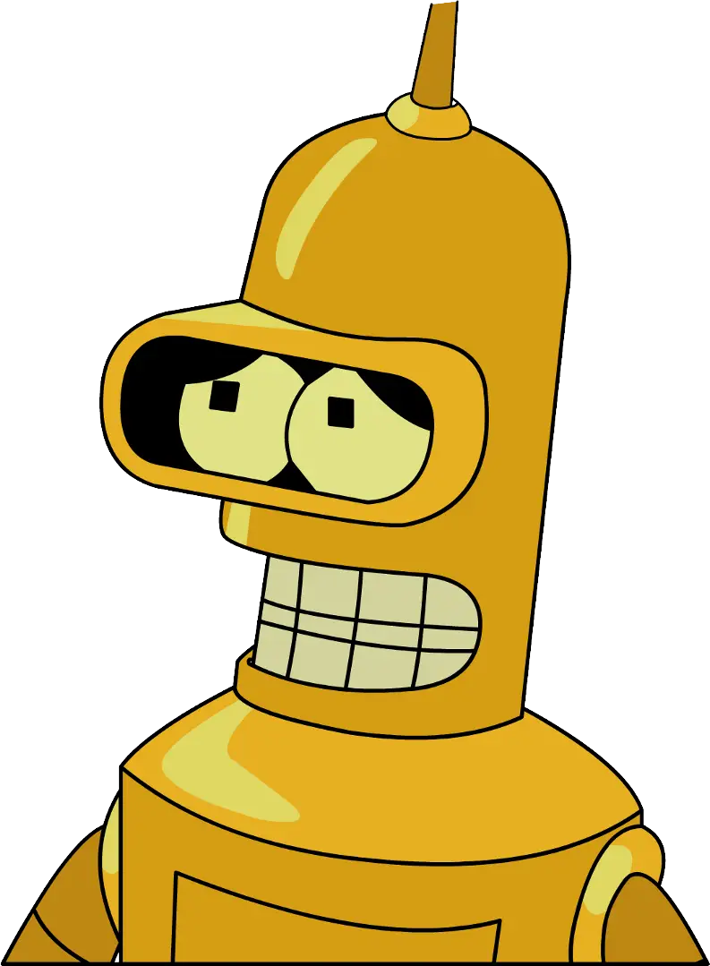 Golden Robot Cartoon Figure