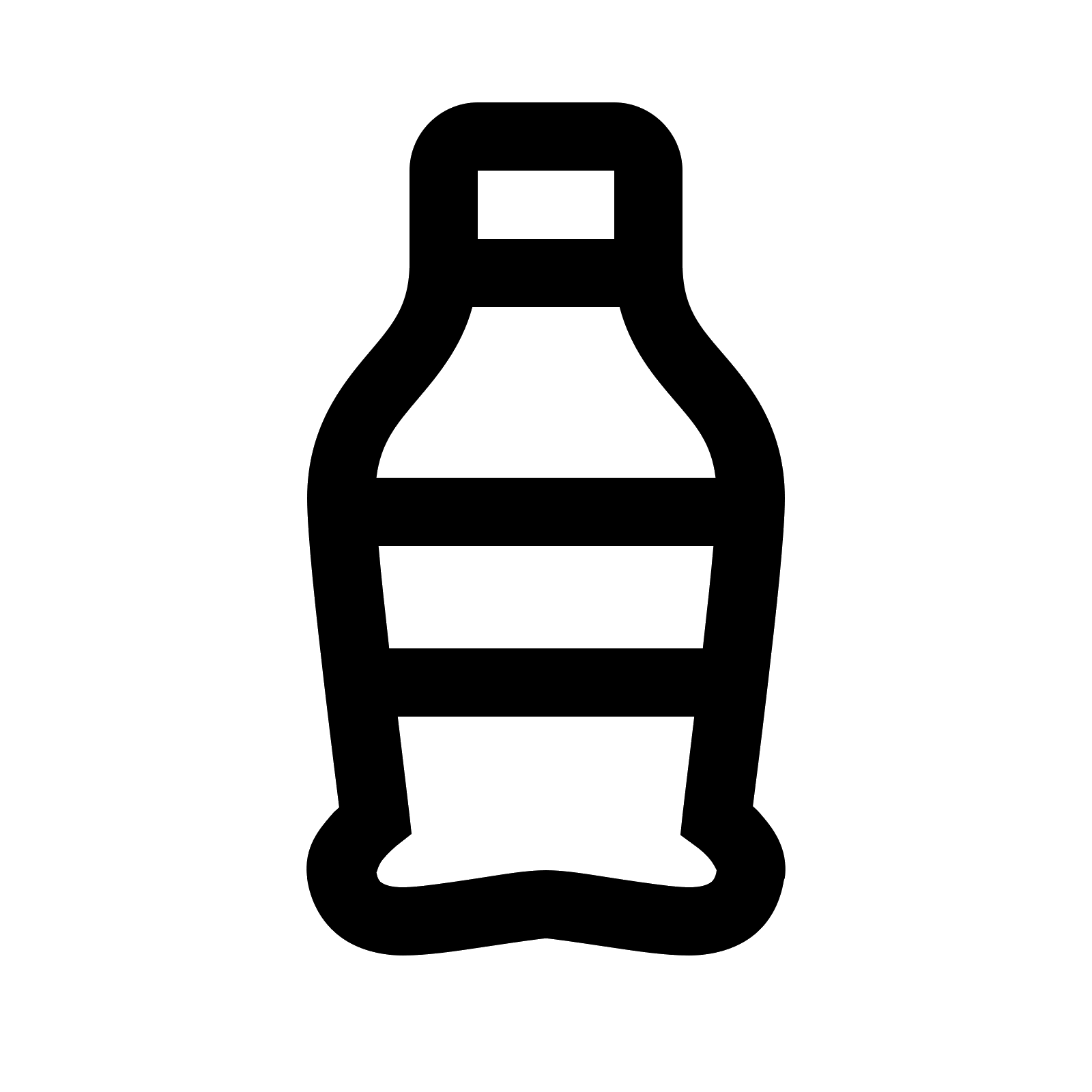 Minimalist Black Plastic Bottle Icon