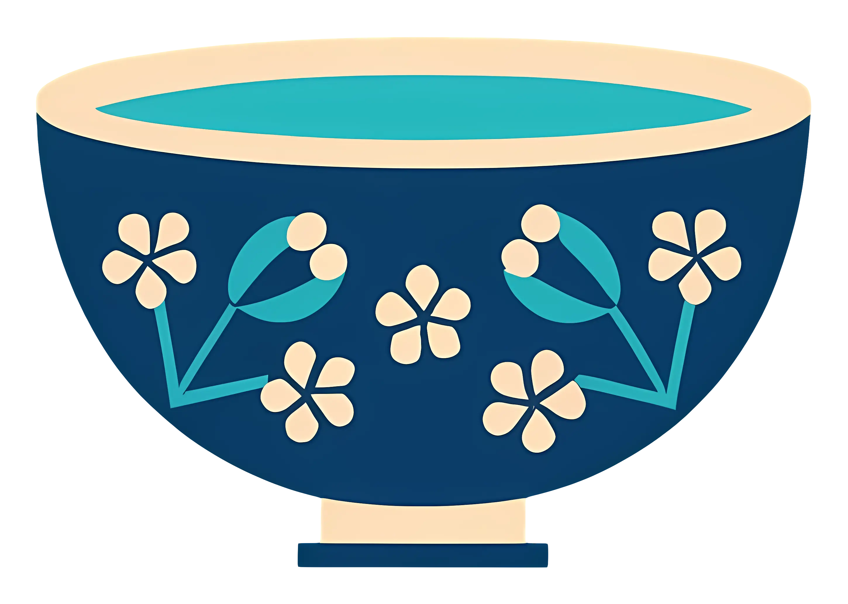 Blue Decorative Bowl with Floral Patterns