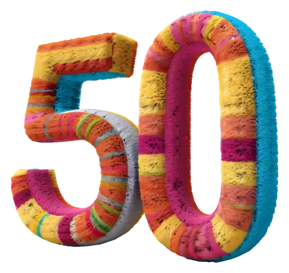 Colorful Number 50 for Celebration