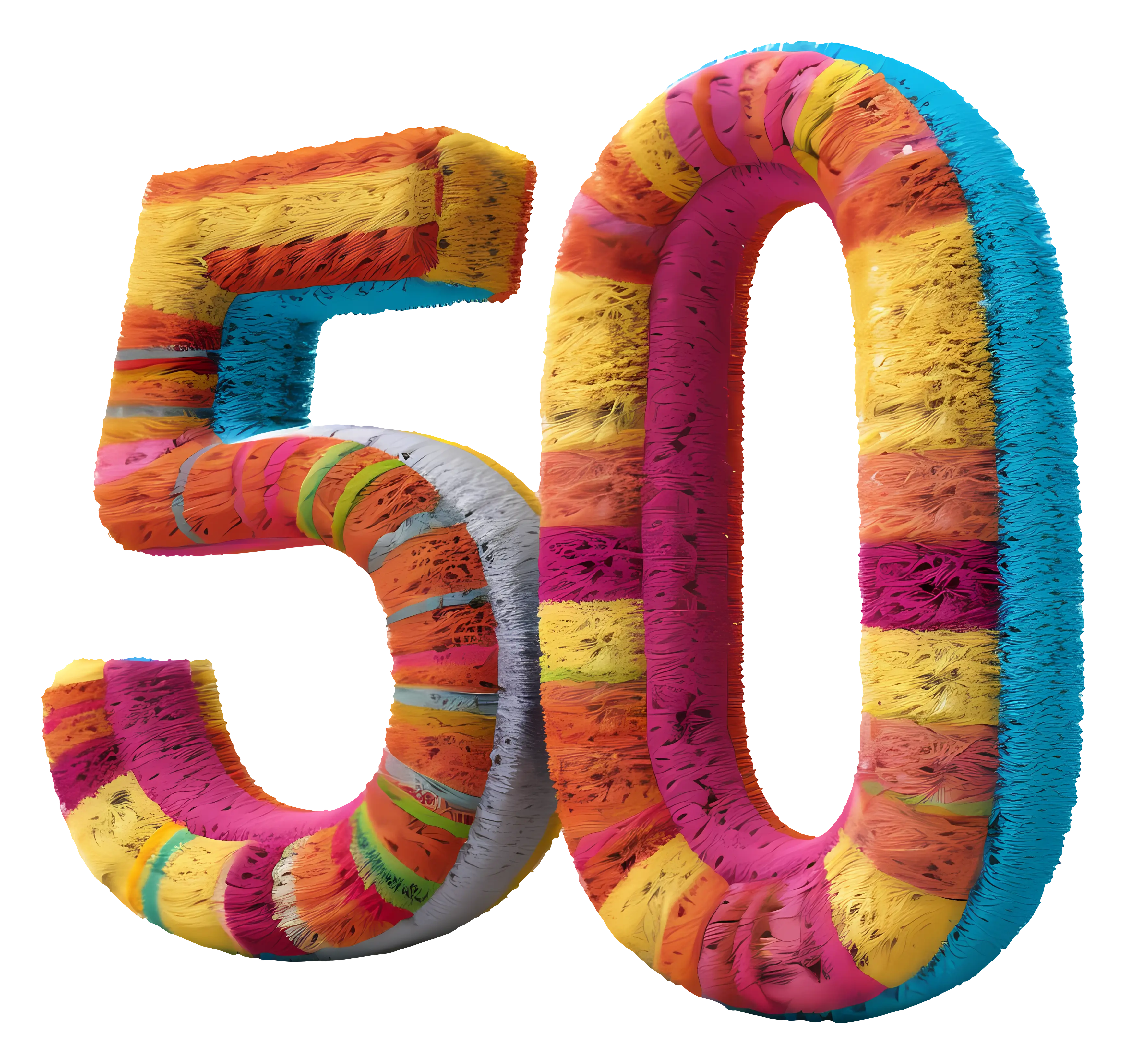 Colorful Number 50 for Celebration