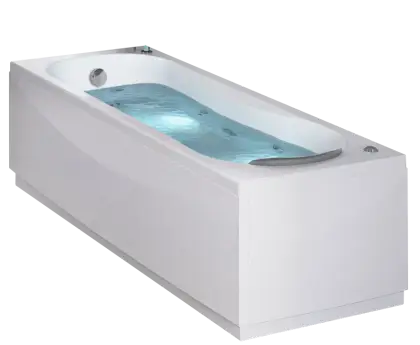 Modern White Bathtub with Water