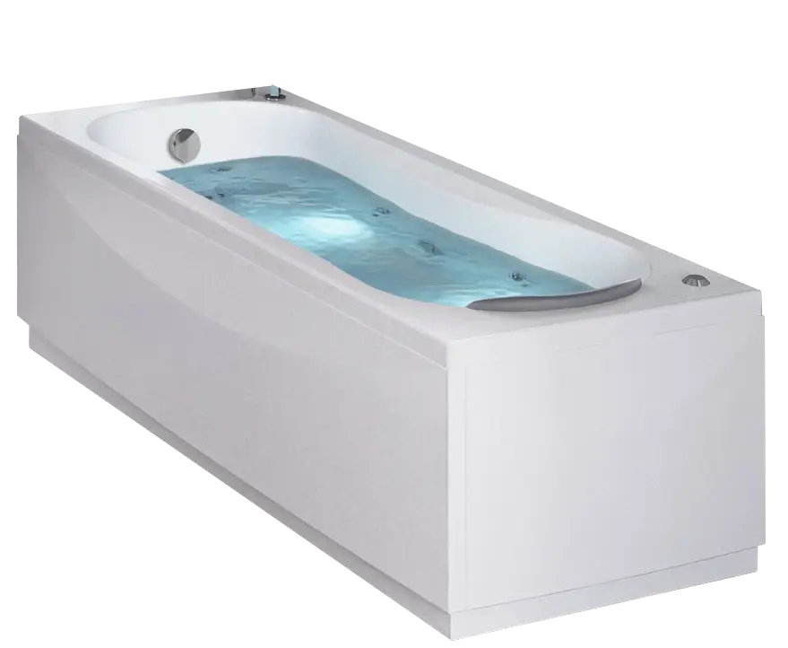 Modern White Bathtub with Water