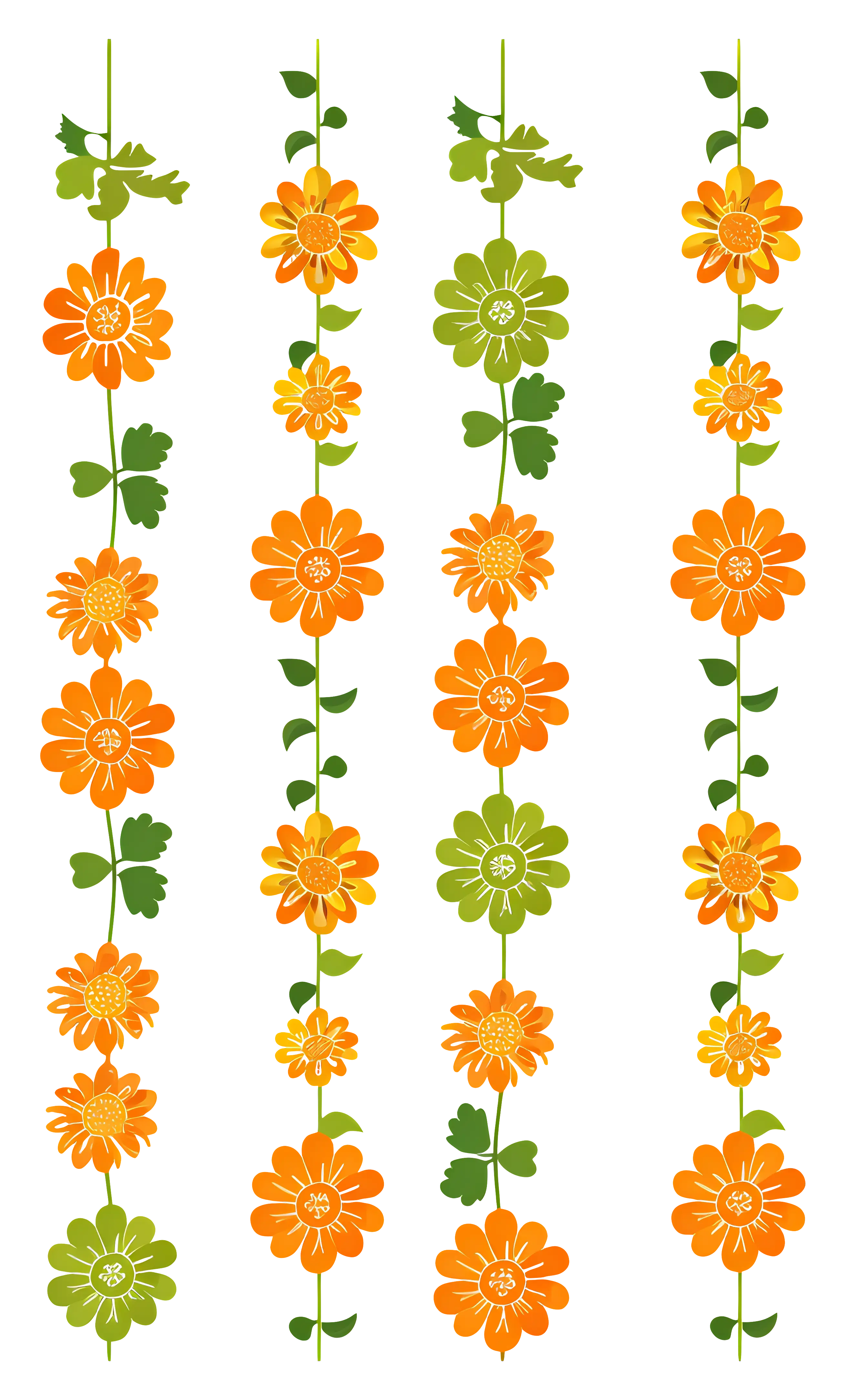 Orange and Green Flower Garlands