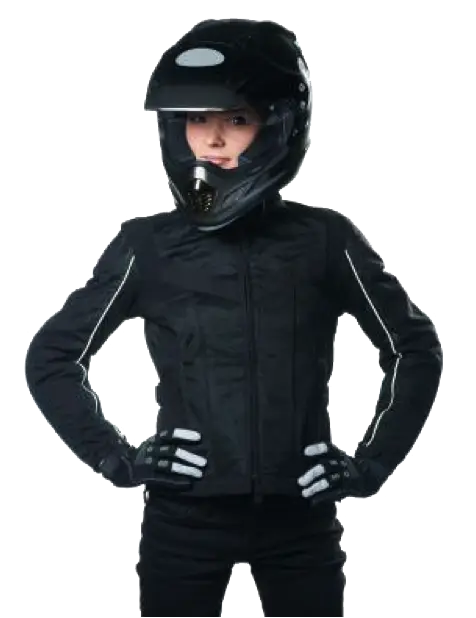 Motorcyclist in Black Gear