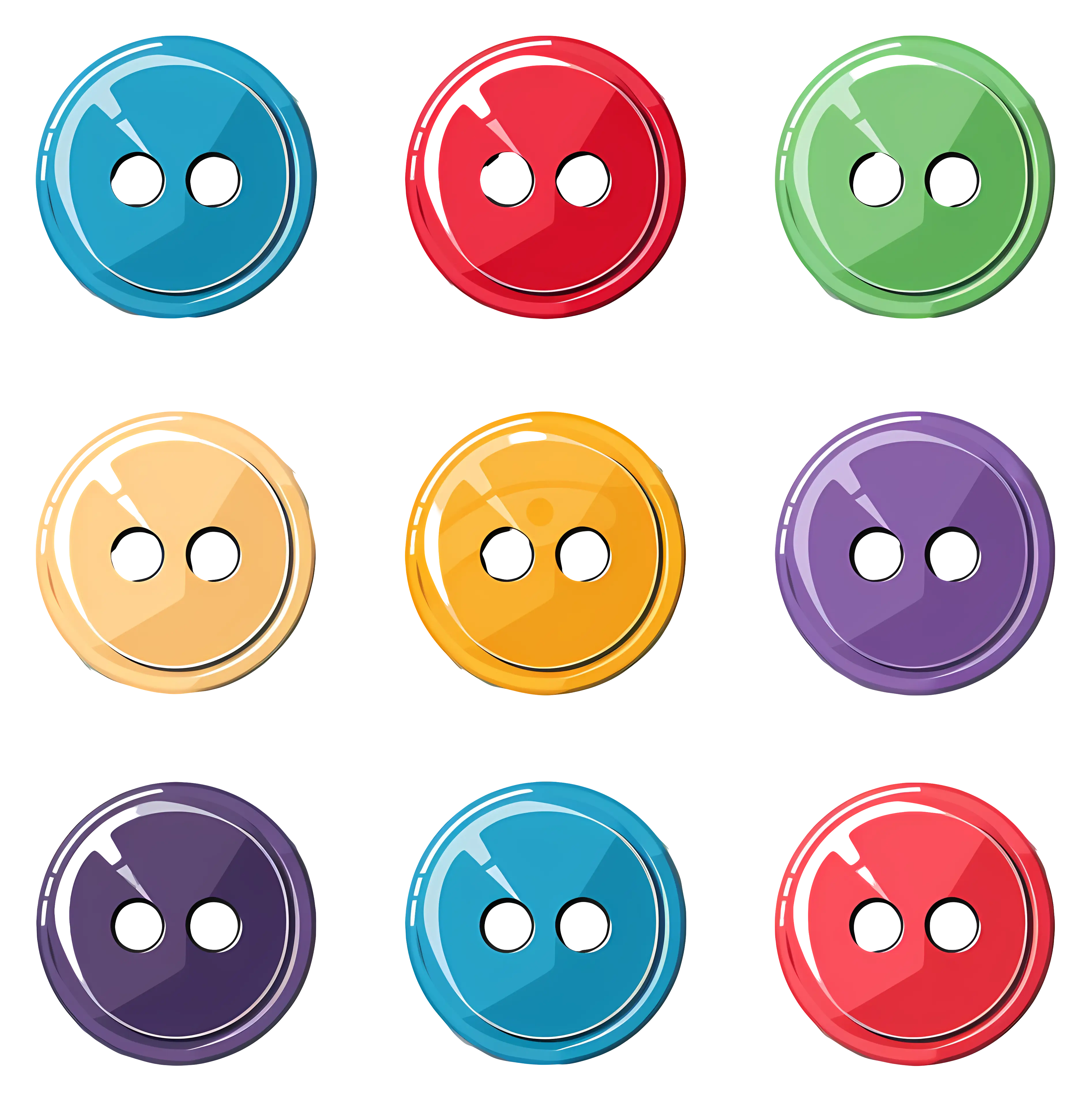 Set of Colorful Buttons