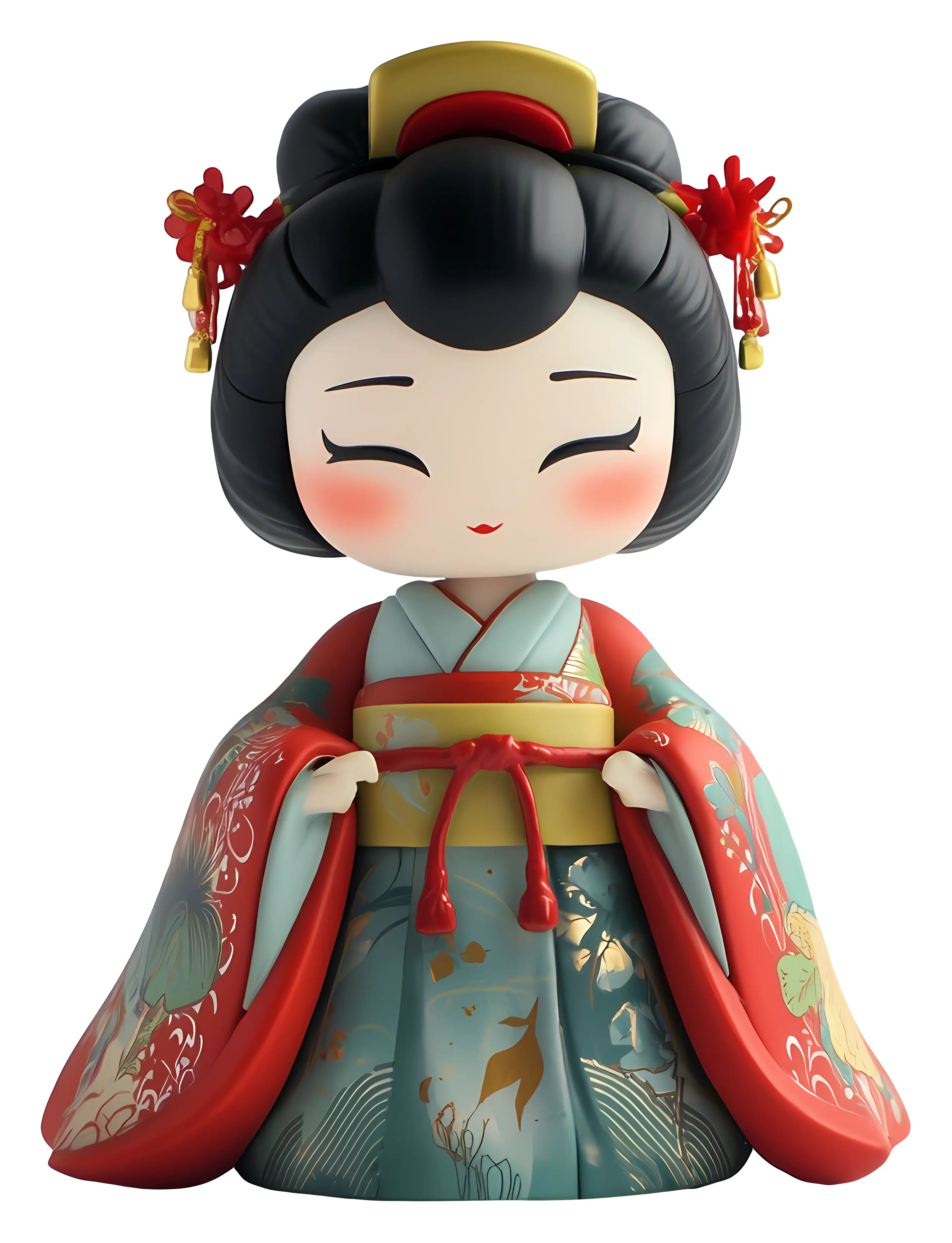 Traditional Kokeshi Doll in Kimono