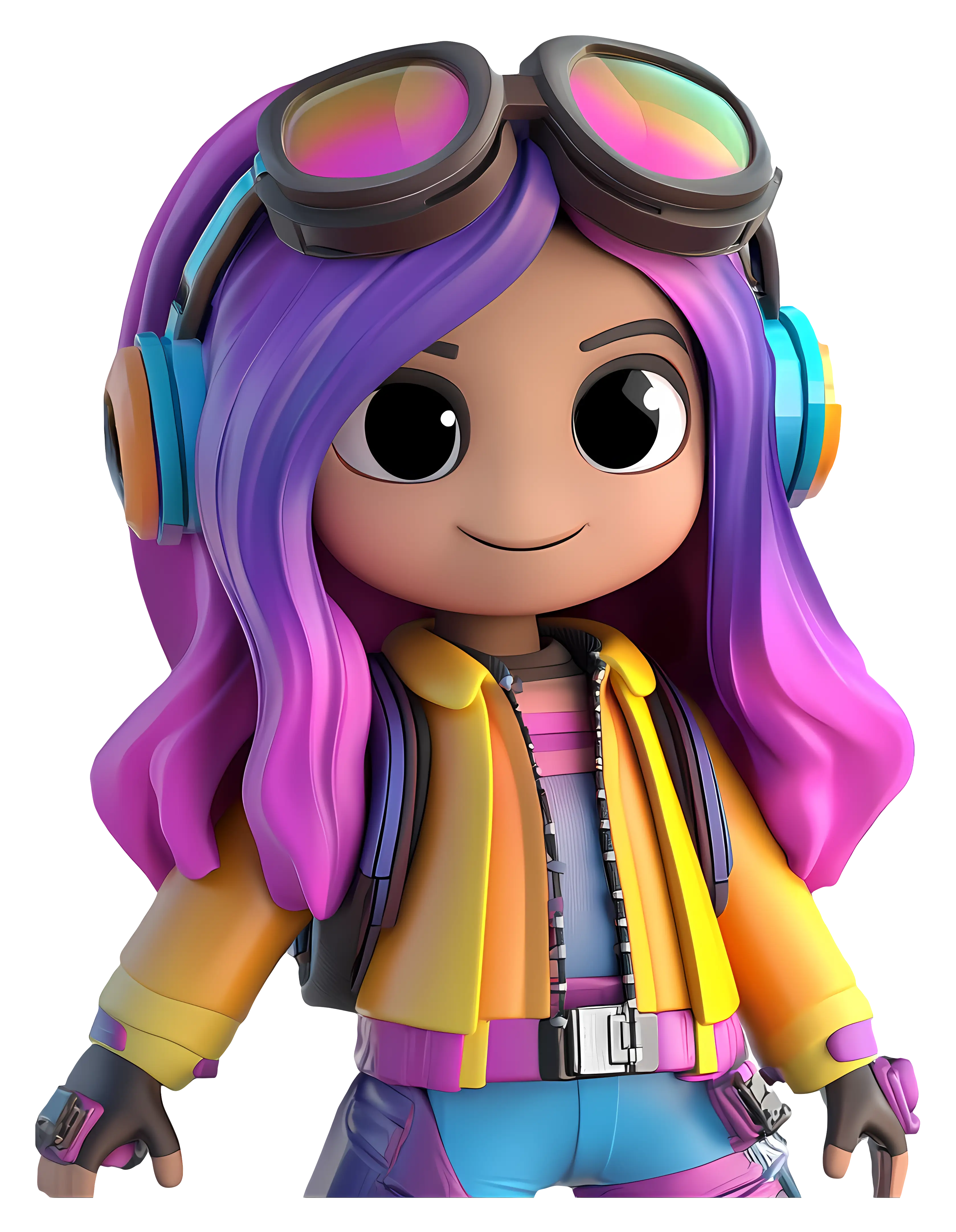 Colorful Cartoon Character with Goggles