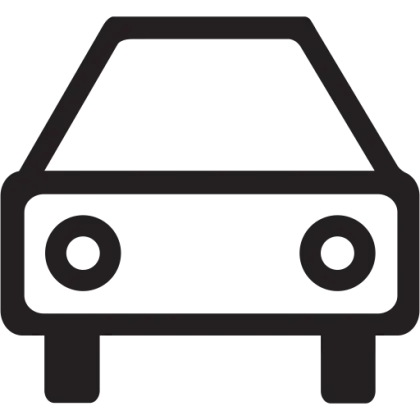 Car Icon in Black and White