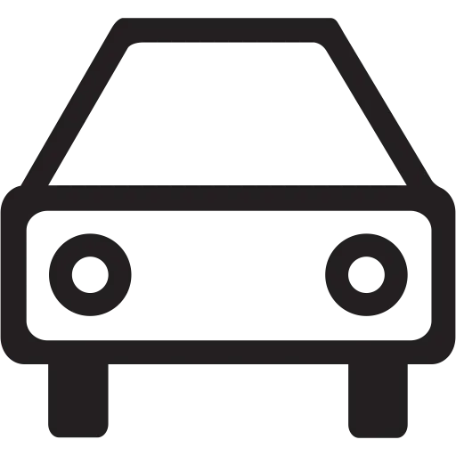 Car Icon in Black and White