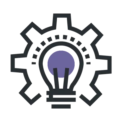 Innovation Light Bulb Gear Icon