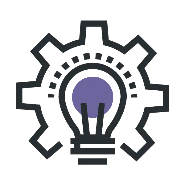 Innovation Light Bulb Gear Icon