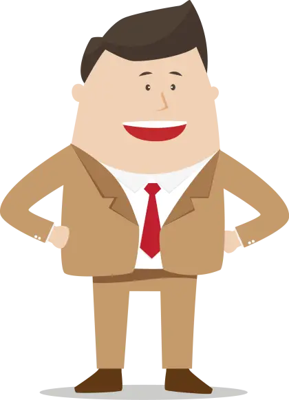 Cartoon Businessman in Brown Suit Illustration