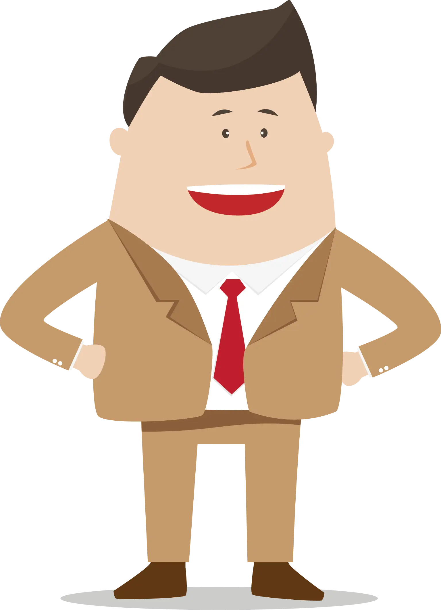 Cartoon Businessman in Brown Suit Illustration