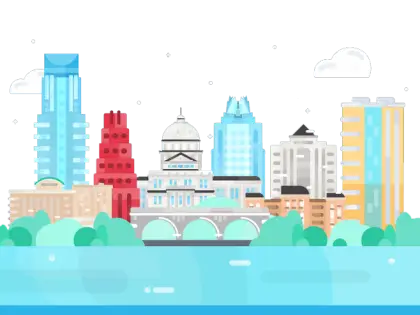 Colorful City Skyline Illustration