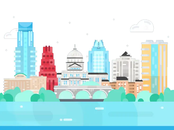 Colorful City Skyline Illustration