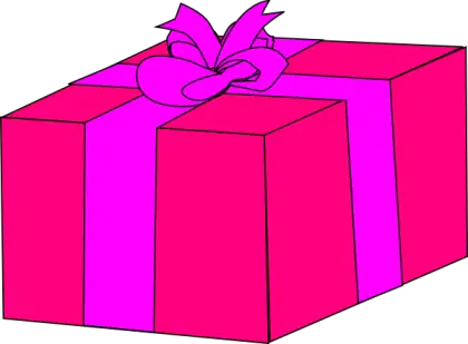 Bright Pink Gift Box with Ribbon