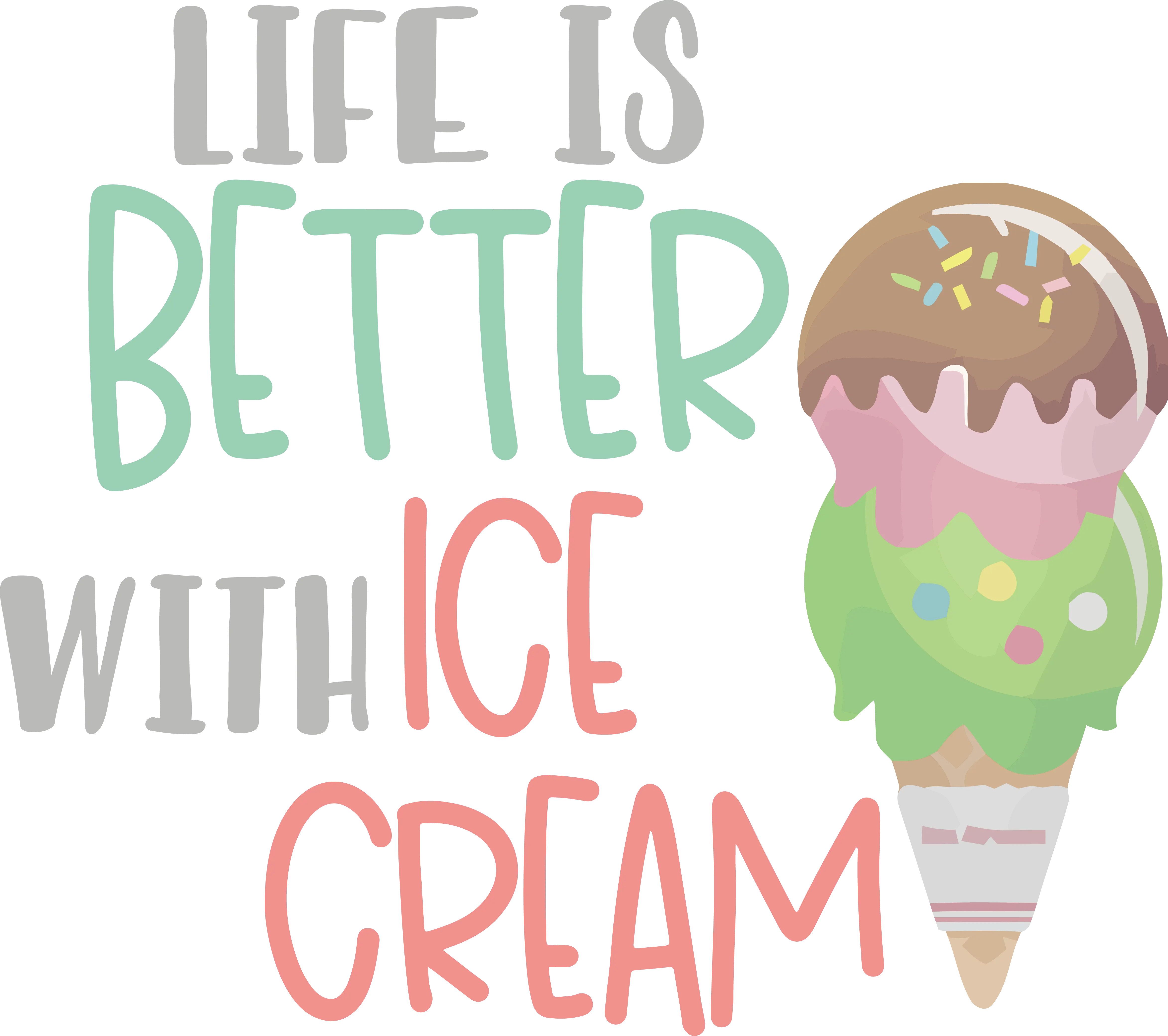 Ice Cream and Typography Art